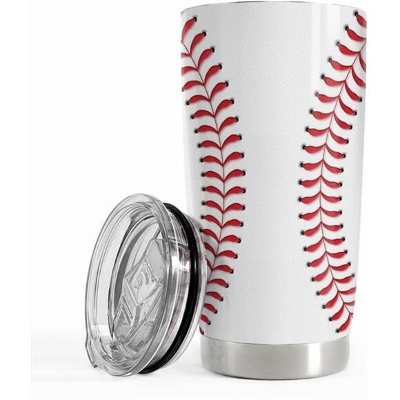 Baseball Tumbler Cup 20oz Stainless Steel Insulated Travel Mug